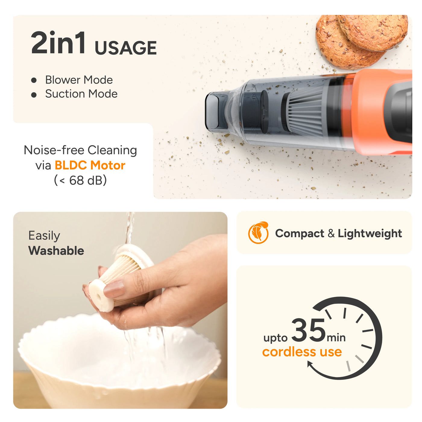 CleanPro 3-in-1™ – Mini Vacuum with Suction, Blower & Brush