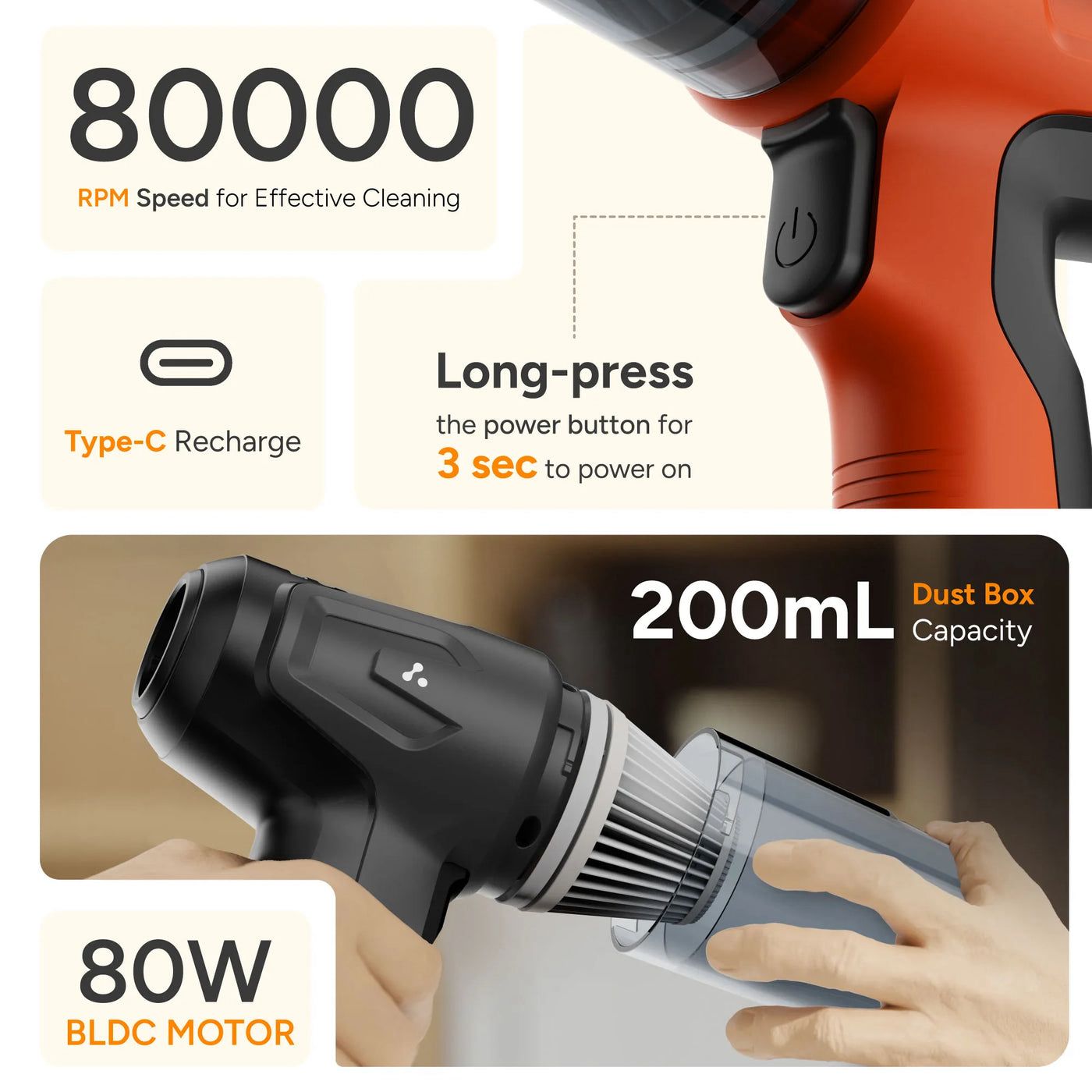 CleanPro 3-in-1™ – Mini Vacuum with Suction, Blower & Brush